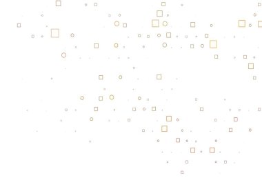 Dairesel benekli hafif turuncu vektör düzeni, küpler. Daireleri olan renkli bir illüstrasyon, doğa tarzında kareler. Güzel web siteleri için desen.