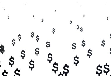 Dollar 'la koyu siyah vektör deseni. Bulanık tasarım ve USD sembolleri. Kalıp, reklam, broşür ve banka broşürleri için kullanılabilir.