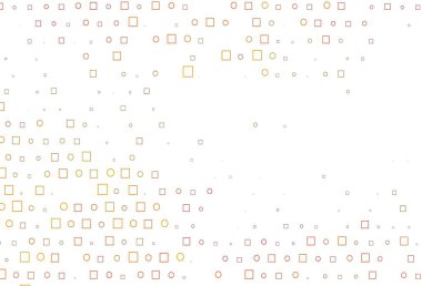 Disklerle, dikdörtgenlerle açık turuncu vektör dokusu. Parlak, soyut çemberler ve küpler çizilmiş bir resim. Marka kitabınız için şablon.