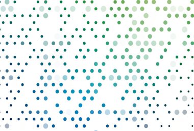 Açık mavi, köpüklü yeşil vektör arkaplan. Bulanık dekoratif tasarım baloncuklu soyut tarzda. Reklamlar, broşürler için desen.