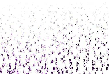 Dolar işaretli koyu mor vektör kapağı. Para sembollü modern soyut illüstrasyon. Bu model finansal ve yatırım web siteleri için kullanılabilir.