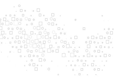 Light Silver, gri vektör kaplamalı daireler, küpler. Renkli daireleri, dikdörtgenleri olan soyut çizimler. İş reklamları için tasarım.