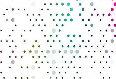 Açık renkli, diskli gökkuşağı vektör dokusu. Soyut arka planda bulanık kabarcıklar ve renkli gradyan. İş reklamları için tasarım.