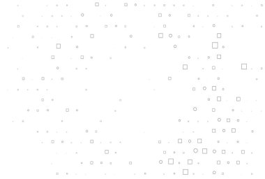 Açık gümüş, gri vektör desenli küreler, kareler. Soyut tarzda dekoratif tasarım, daireler, dikdörtgenler. Reklamlar, broşürler için desen.