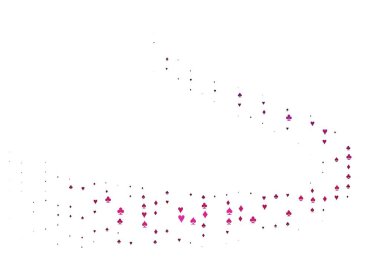 Kumarın sembolleriyle açık pembe vektör kaplaması. Kalplerle, maça, sinek ve elmaslarla parlayan illüstrasyon. Kumarhane reklamınız için akıllı tasarım.