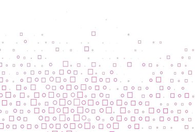 Dairesel ve dikdörtgenli açık pembe vektör arkaplanı. Daireleri olan renkli bir illüstrasyon, doğa tarzında kareler. Suyun deseni, yağmur damlaları.