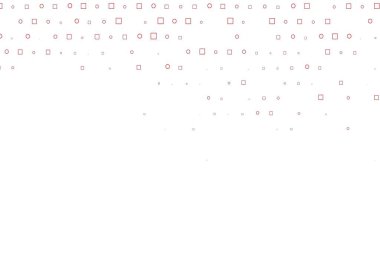 Disklerle, dikdörtgenlerle açık kırmızı vektör dokusu. Daireleri olan renkli bir eğim, soyut arkaplanda dikdörtgenler. Marka kitabınız için şablon.