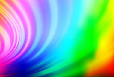 Açık Çokrenkli, çizgili Gökkuşağı vektör şablonu, oval. Değişken çizgileri olan renkli soyut çizimler. İş tasarımınız için mermer biçimi.