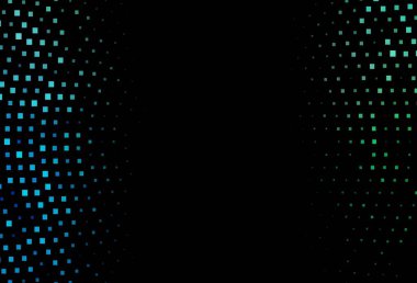 Koyu mavi, kare şeklinde yeşil vektör deseni. Renkli dikdörtgenlerle modern soyut çizimler. Reklamlar için desen.