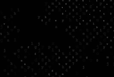 Koyu gümüş, gri vektör düzeni ve Latin alfabesi. Bulanık tasarım alfabe işaretleriyle basit bir şekilde. Kalıp okul ve dil bilgisi siteleri için kullanılabilir.