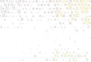 Açık yeşil, küreli, kareli kırmızı vektör deseni. Soyut tarzda dekoratif tasarım, daireler, dikdörtgenler. Posterler, afişler için tasarım.