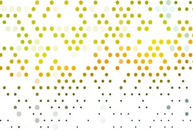 Açık yeşil, daireli sarı vektör şablonu. Parlak renkli soyut çemberlerin olduğu bir resim. İş reklamları için tasarım.