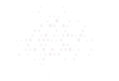 Noktalı, noktalı, küplü açık kırmızı vektör arkaplanı. Soyut tarzda dekoratif tasarım, daireler, dikdörtgenler. Suyun deseni, yağmur damlaları.