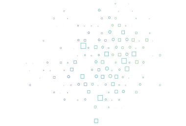 Açık Çoklu Renk, Gökkuşağı vektör arkaplanı noktalı, noktalı, küplü. Küplerle, dairelerle soyut çizimler. Suyun deseni, yağmur damlaları.