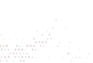 Küreler ve karelerle açık turuncu vektör deseni. Daireleri olan renkli bir eğim, soyut arkaplanda dikdörtgenler. Suyun deseni, yağmur damlaları.