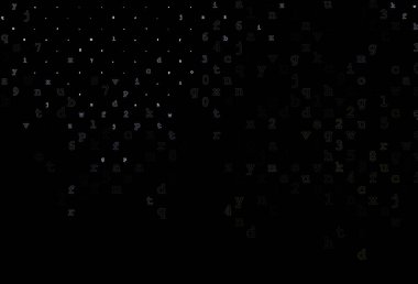 ABC sembollü koyu yeşil vektör deseni. ABC İngilizce sembollü modern geometrik çizim. Şablon tipografi reklamları için bir arkaplan olarak kullanılabilir.