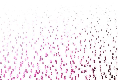 Dolar 'la açık pembe vektör deseni. USD işaretli parlak renkli illüstrasyon. Kalıp, reklam, broşür ve banka broşürleri için kullanılabilir.