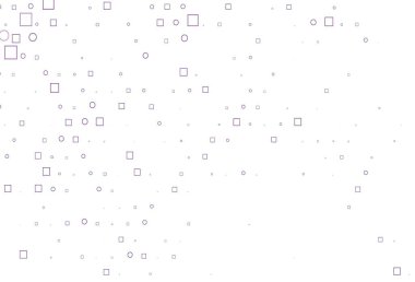 Disklerle, dikdörtgenlerle açık mor vektör dokusu. Daireleri olan renkli bir illüstrasyon, doğa tarzında kareler. Reklamlar, broşürler için desen.