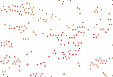 Açık yeşil, poker sembollü kırmızı vektör şablonu. Kalplerin, maça, sinek ve elmasların işaretleriyle renkli bir değişim. Vegas 'ta parti ilanları, etkinlikler.