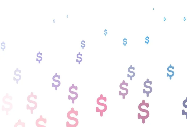 Light Blue Red Vector Background Dollar Illustration Usd Signs White — Stock Vector