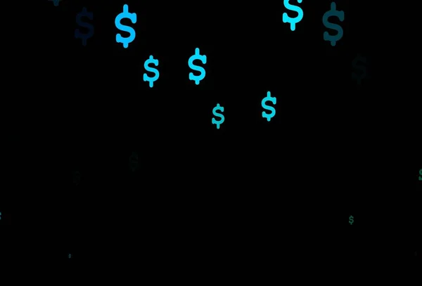 Dark Blue Zelená Vektorová Textura Finančními Symboly Abstraktní Ilustrace Barevnými — Stockový vektor