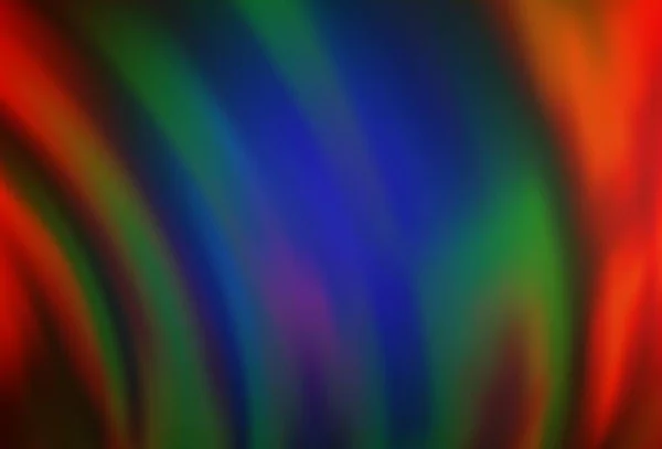 Темный Многоцветный Векторный Фон Rainbow Изогнутыми Кругами Совершенно Новая Цветная — стоковый вектор