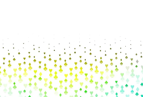 Hijau Muda Pola Vektor Kuning Dengan Simbol Kartu Ilustrasi Berwarna - Stok Vektor