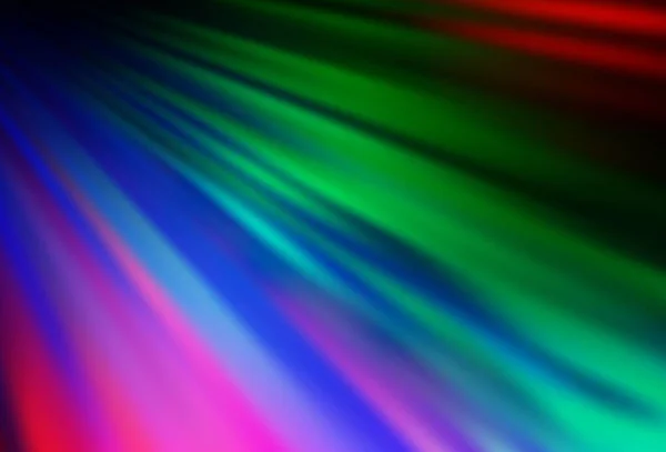 Dark Multicolor Rainbow Vector Patroon Met Smalle Lijnen Wazig Decoratief — Stockvector