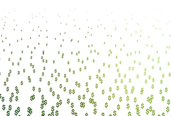 Світло Зелений Вектор Доларом Кольорові Символи Всієї Валюти Білому Тлі — стоковий вектор