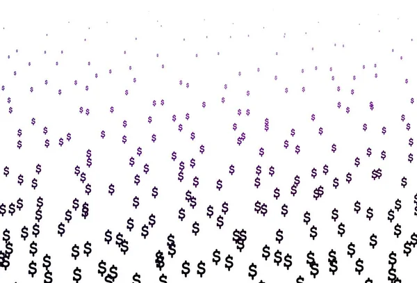 Housse Vectorielle Violet Foncé Avec Signes Dollar Illustration Colorée Brillante — Image vectorielle