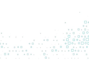 Küre ve kareli hafif Mavili vektör deseni. Daireleri olan renkli bir illüstrasyon, doğa tarzında kareler. Marka kitabınız için şablon.