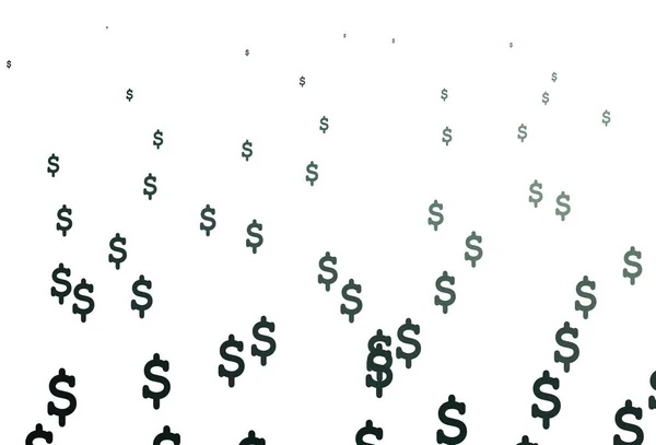 Textura Vectorial Verde Claro Con Símbolos Financieros Diseño Borroso Con — Vector de stock