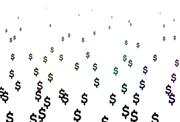 暗色多色 彩虹矢量图案与美元 用美元符号显示彩色插图 这种模式可用于金融 投资网站 — 图库矢量图片