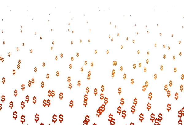 Patrón Vectorial Naranja Claro Con Dólar Ilustración Abstracta Con Símbolos — Archivo Imágenes Vectoriales