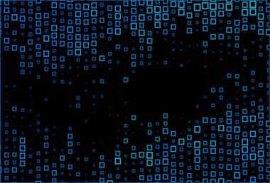 Kare şeklinde koyu mavi vektör deseni. Renkli dikdörtgenleri olan bir resim. İniş sayfası için modern şablon.