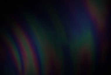 Bükülmüş kurdeleli koyu mavi vektör şablonu. Bulanık geometrik örnek ve eğimli kabarcıklar. Reklamlarınız, posterleriniz, afişleriniz için yepyeni bir tasarım..