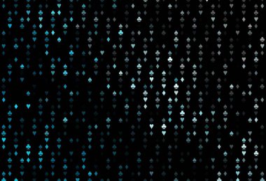 Koyu mavi vektör desenli, kart sembollü. Kalplerin, maça, sinek ve elmasların işaretleriyle renkli bir değişim. Reklam, poster ve kumar siteleri için tasarım.