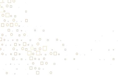 Açık siyah vektör düzeni, daire şeklinde benekler, küpler. Renkli daireleri, dikdörtgenleri olan soyut çizimler. Reklamlar, broşürler için desen.