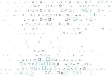 Aydınlık Çokrenkli, gökkuşağı vektör düzeni daire benekli, küplü. Renkli daireleri, dikdörtgenleri olan soyut çizimler. Suyun deseni, yağmur damlaları.