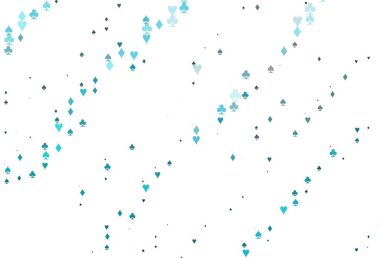 Oyun kartlarıyla hafif BLUE vektör dokusu. Renkli resimler, kalpler, maça, sinek, elmas. Reklam, poster ve kumar siteleri için tasarım.