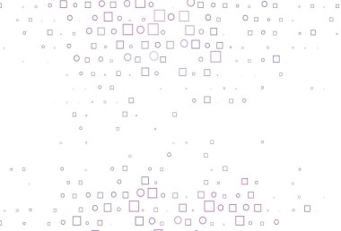 Dairesel ve dikdörtgenli açık mor vektör arkaplan. Renkli daireler, dikdörtgenler ile soyut arkaplan. Posterler, afişler için tasarım.