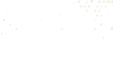 Açık yeşil vektör çemberlerle kaplı, küplerle. Daireleri olan renkli bir illüstrasyon, doğa tarzında kareler. İş reklamları için tasarım.