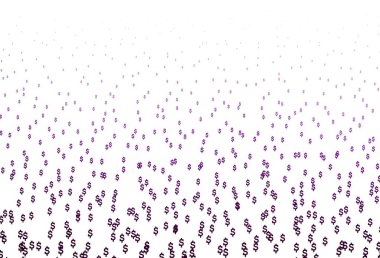 Açık Mor Dolarlı vektör şablonu. Para sembollü modern soyut illüstrasyon. Reklamınız, posteriniz, afişiniz için en iyi tasarım..