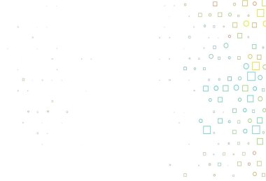 Diskleri ve dikdörtgenleri olan açık siyah vektör dokusu. Daireleri olan renkli bir illüstrasyon, doğa tarzında kareler. Posterler, afişler için tasarım.