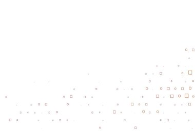 Açık kırmızı vektör çemberlerle kaplı, küplerle. Renkli daireleri, dikdörtgenleri olan soyut çizimler. İş reklamları için tasarım.