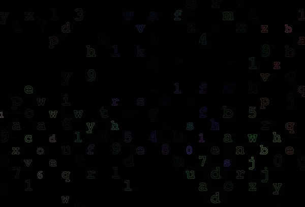 Tmavá Vícebarevná Duhová Vektorová Šablona Izolovanými Písmeny Abstraktní Ilustrace Barevnou — Stockový vektor