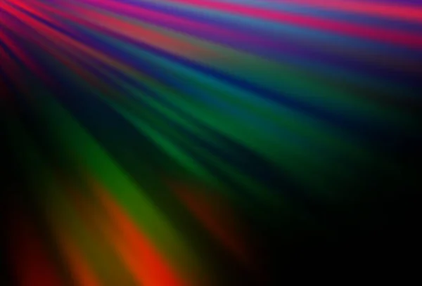 Dunkles Mehrfarbiges Regenbogenfarbenes Vektormuster Mit Schmalen Linien Dekorative Leuchtende Illustration — Stockvektor