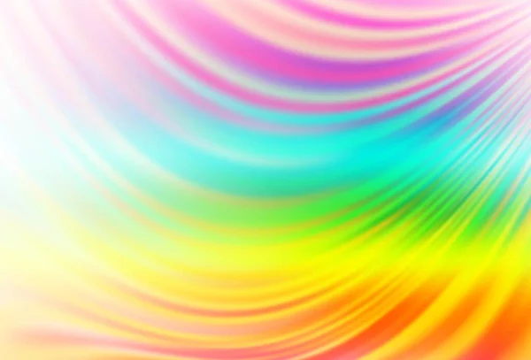 Licht Multicolor Rainbow Vector Achtergrond Met Gebogen Lijnen Glanzende Illustratie — Stockvector