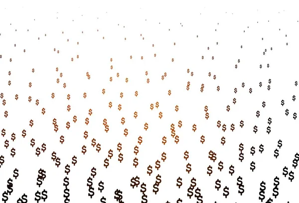 Dark Orange Vector Pattern Dollar Modern Abstract Illustration Symbols Money — Stock Vector