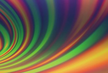 Karanlık Çokrenkli, Gökkuşağı vektör şablonu çizgileri, oval. Bulanık çizgiler ve dairelerden oluşan parlak çizimler. Arkaplanlar için desenli dalga deseni.